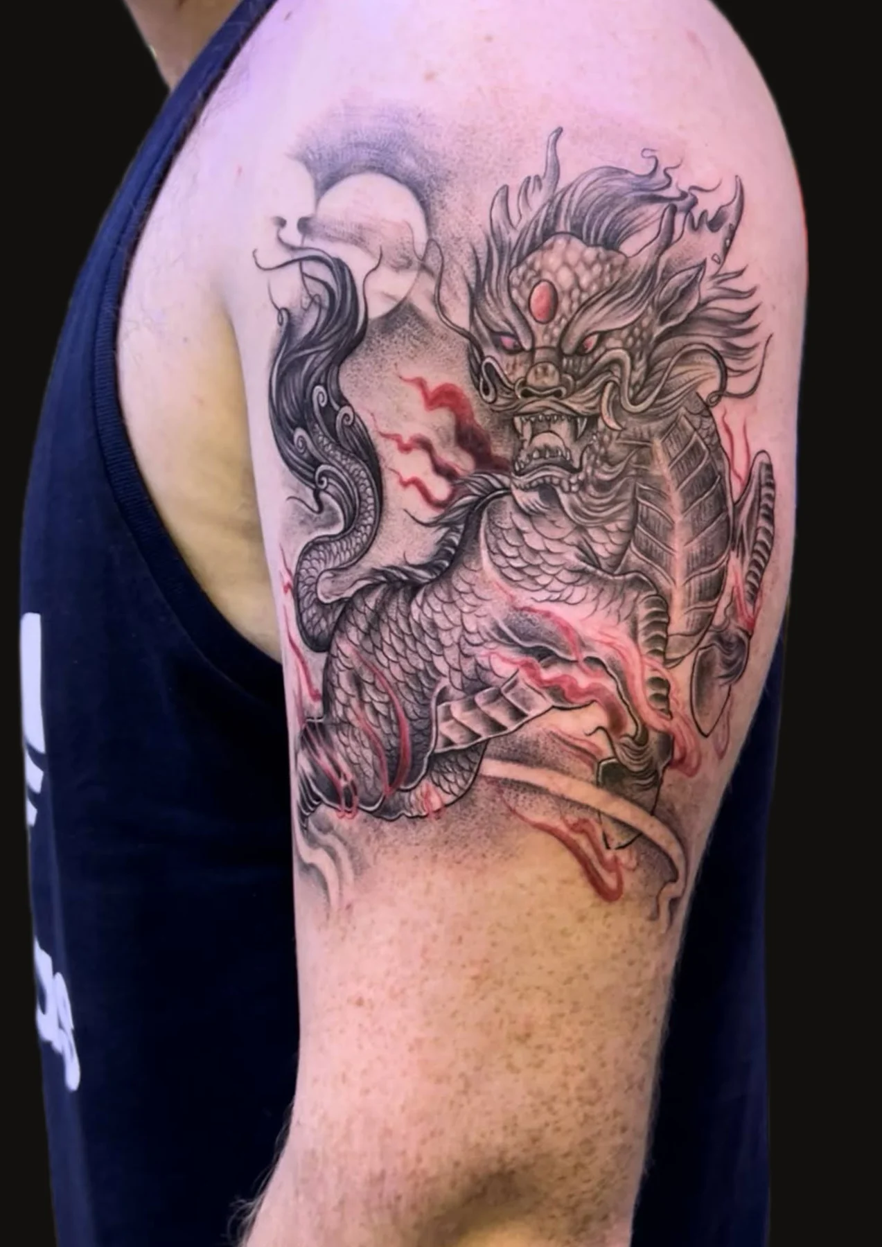 Japanese-style dragon tattoo