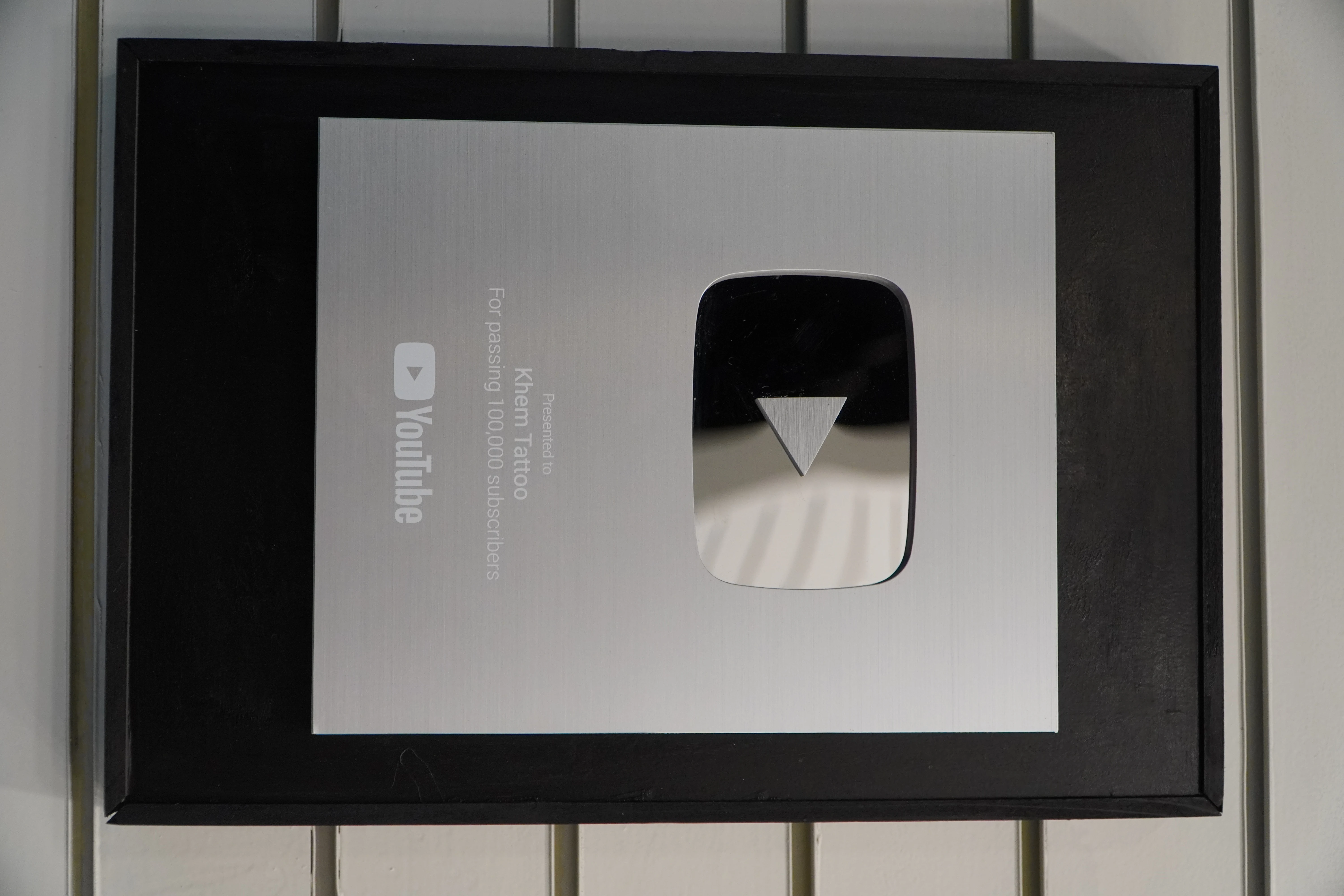 Khem Tattoo YouTube Silver Creator Award